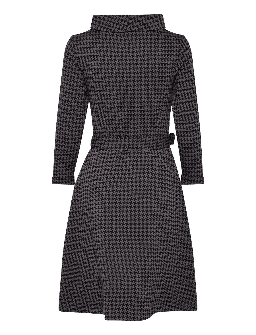 Jumperfabriken - Kim Houndstooth Dress - midikleider - grey - 2