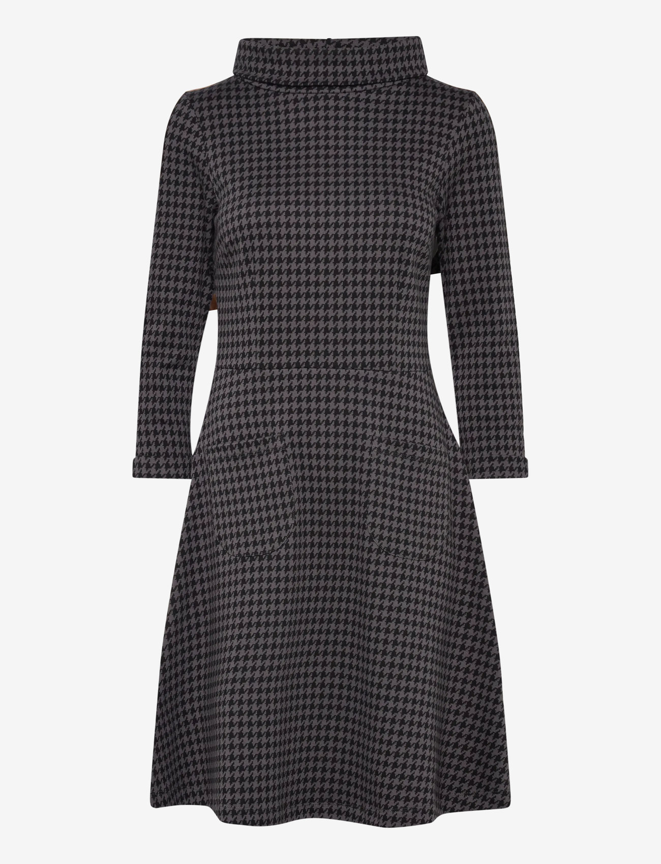 Jumperfabriken - Kim Houndstooth Dress - midi dresses - grey - 3
