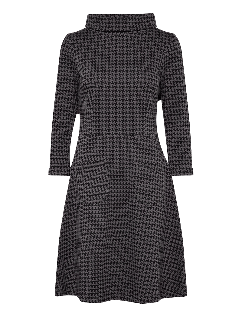 Jumperfabriken - Kim Houndstooth Dress - midikleidid - grey - 3