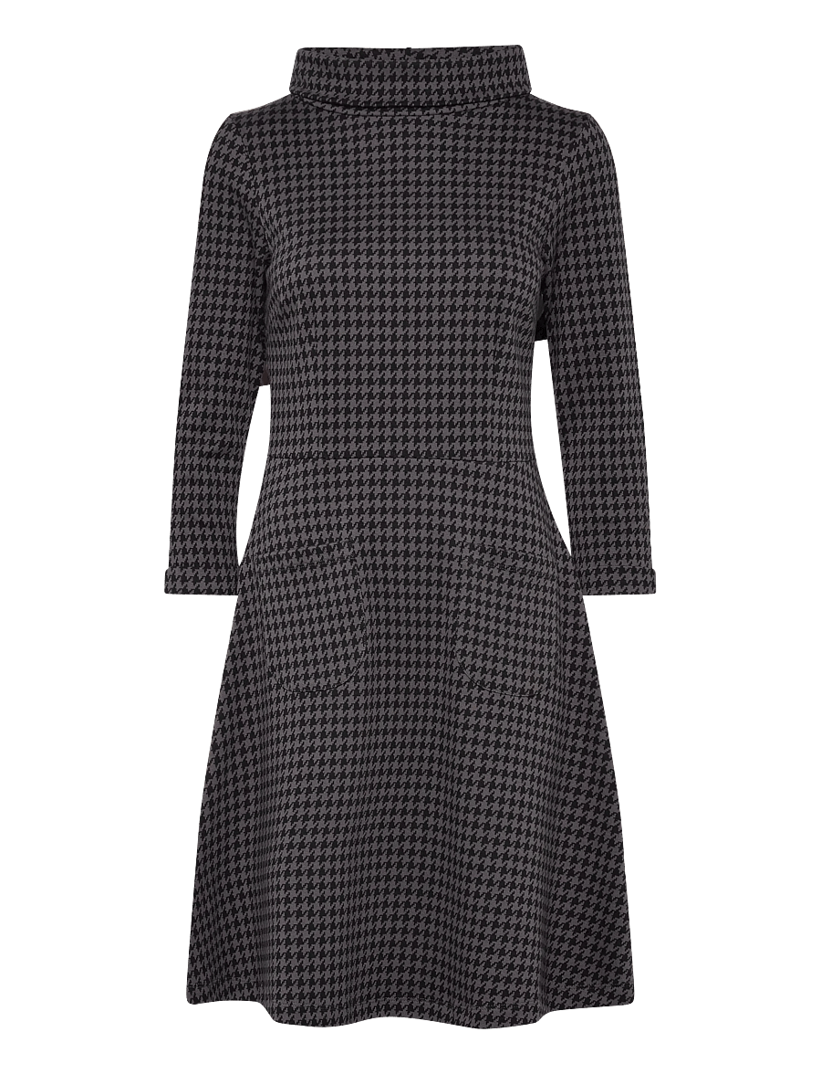 Jumperfabriken - Kim Houndstooth Dress - midikleider - grey - 3