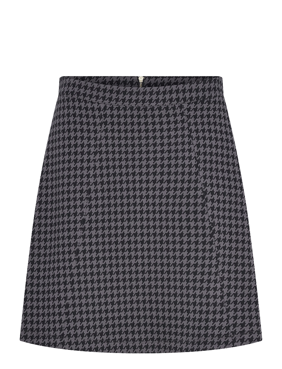 Jumperfabriken - Madeleine Houndstooth Skirt - kurze röcke - grey - 1