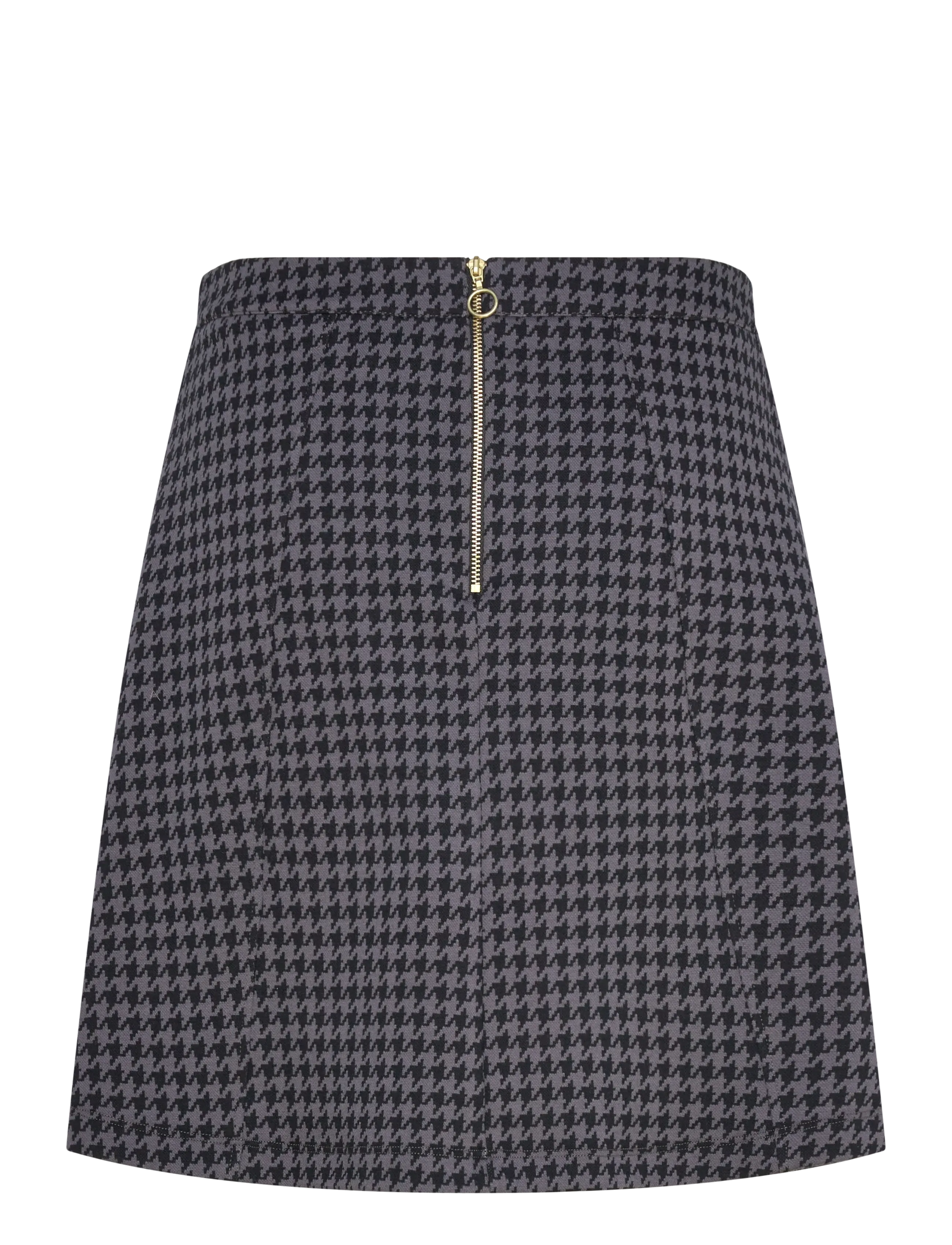 Jumperfabriken - Madeleine Houndstooth Skirt - kurze röcke - grey - 2