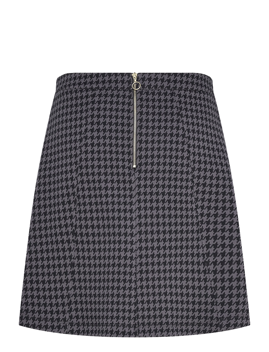 Jumperfabriken - Madeleine Houndstooth Skirt - kurze röcke - grey - 2