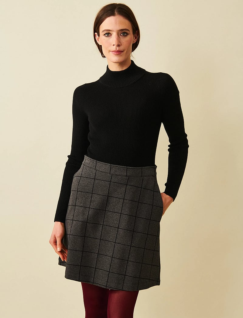 Jumperfabriken - Madeleine Houndstooth Skirt - spódnice mini - grey - 0