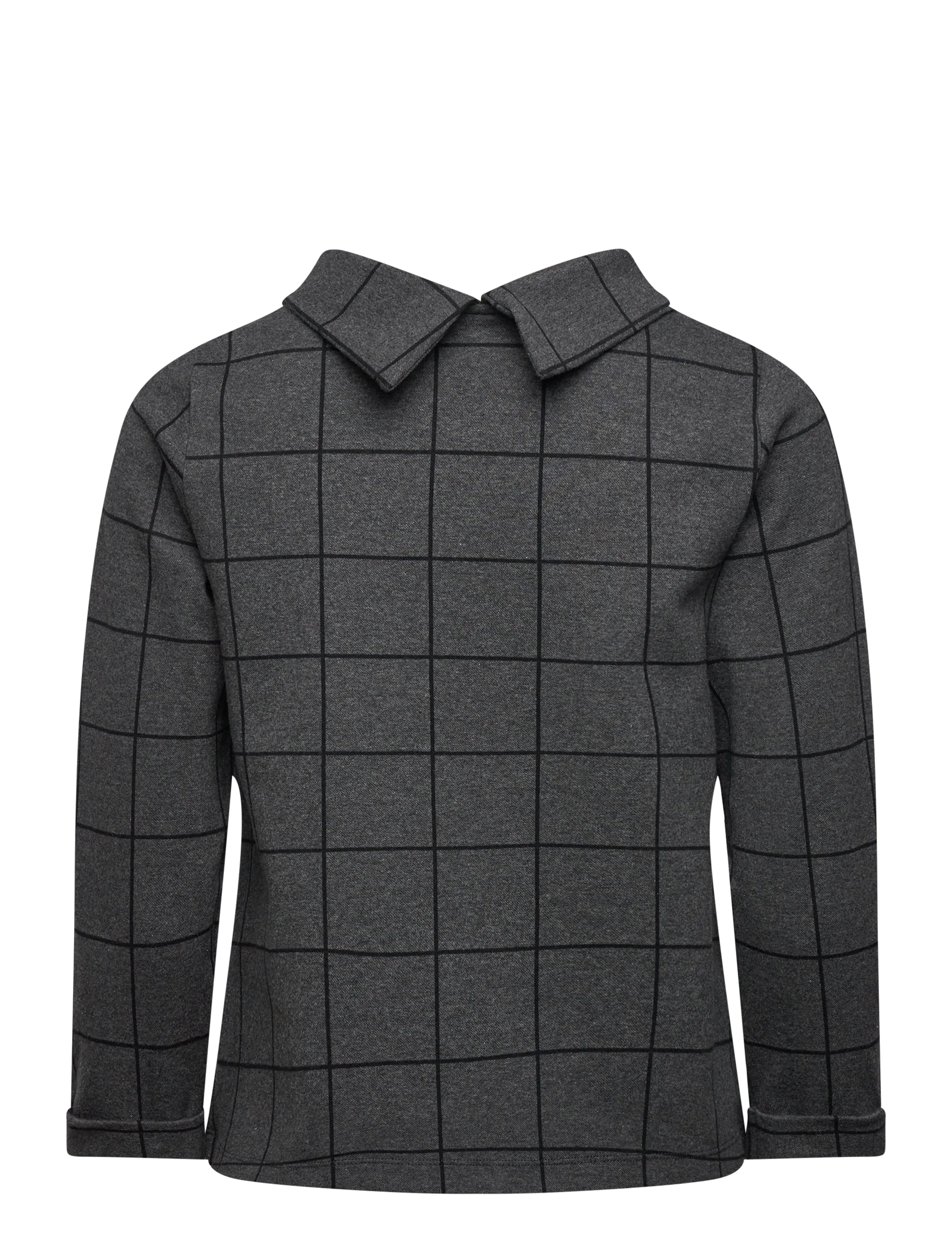 Jumperfabriken - Tara Houndstooth Jumper - sweatshirts - grey - 2