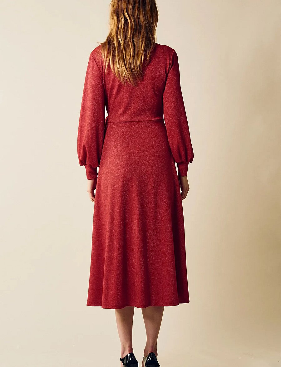 Jumperfabriken - Eveline Dress - omlottklänningar - red - 3