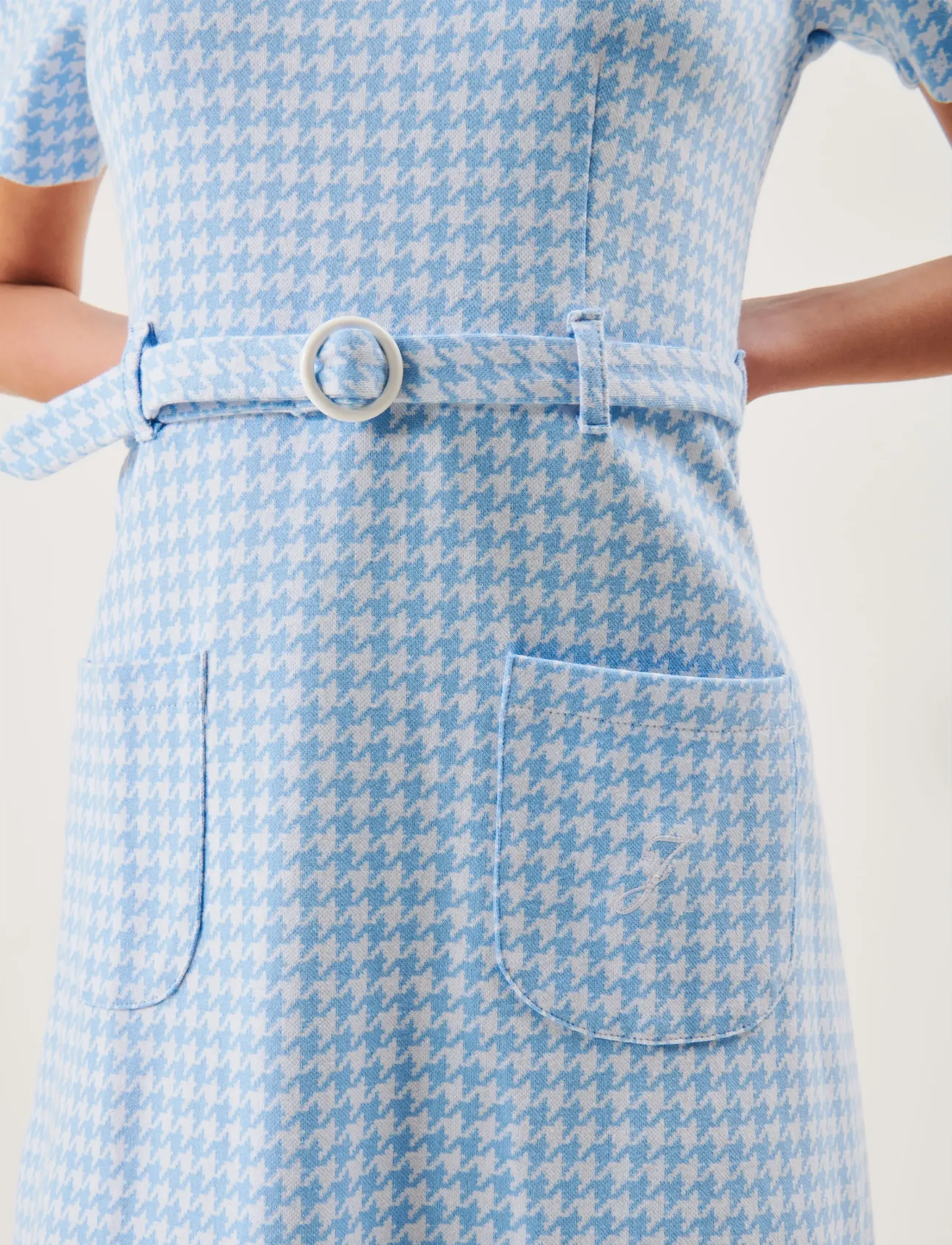 Jumperfabriken - Paulina Houndstooth Dress - skjortekjoler - blue - 3