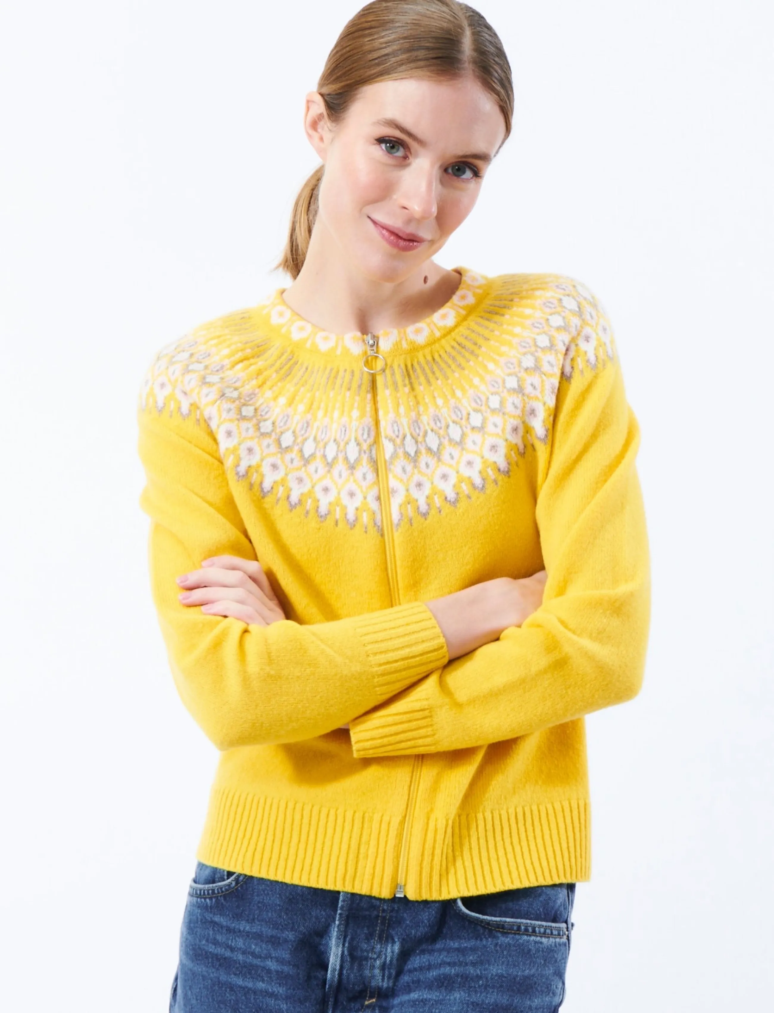 Jumperfabriken - Audrey Cardigan - koftor - yellow - 0