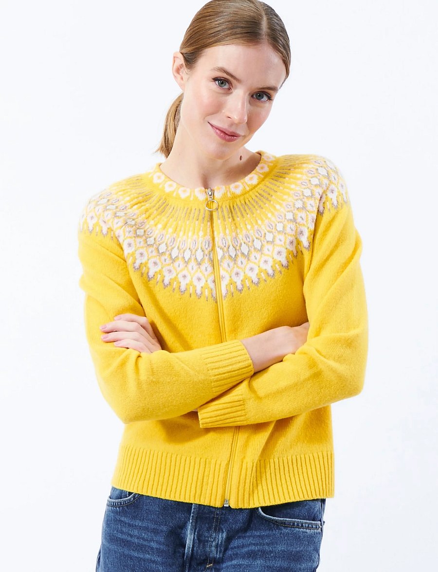 Jumperfabriken - Audrey Cardigan - koftor - yellow - 0