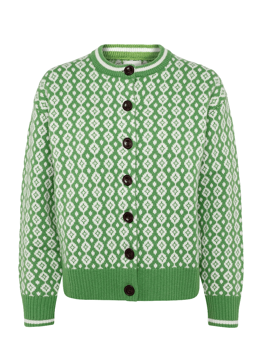 Jumperfabriken - Cosette Cardigan - koftor - green - 1