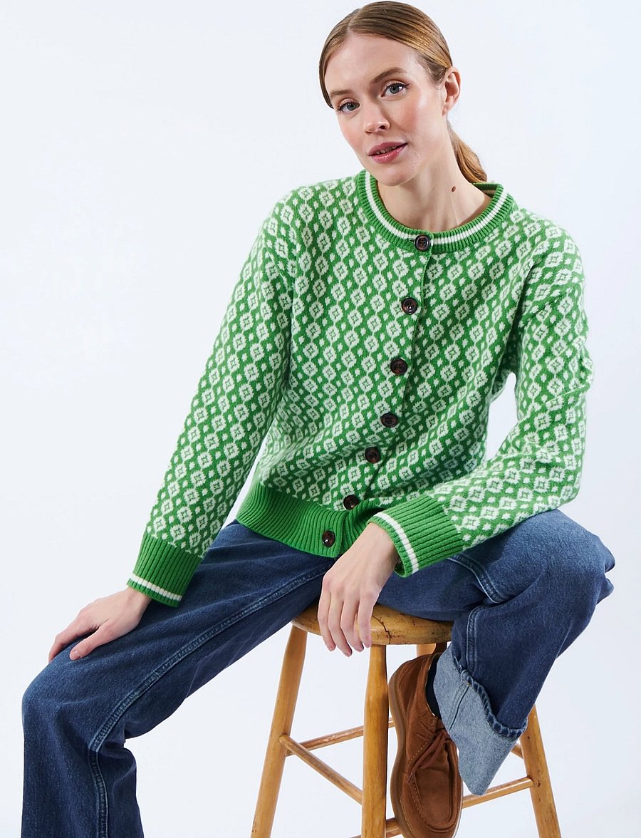 Jumperfabriken - Cosette Cardigan - koftor - green - 4