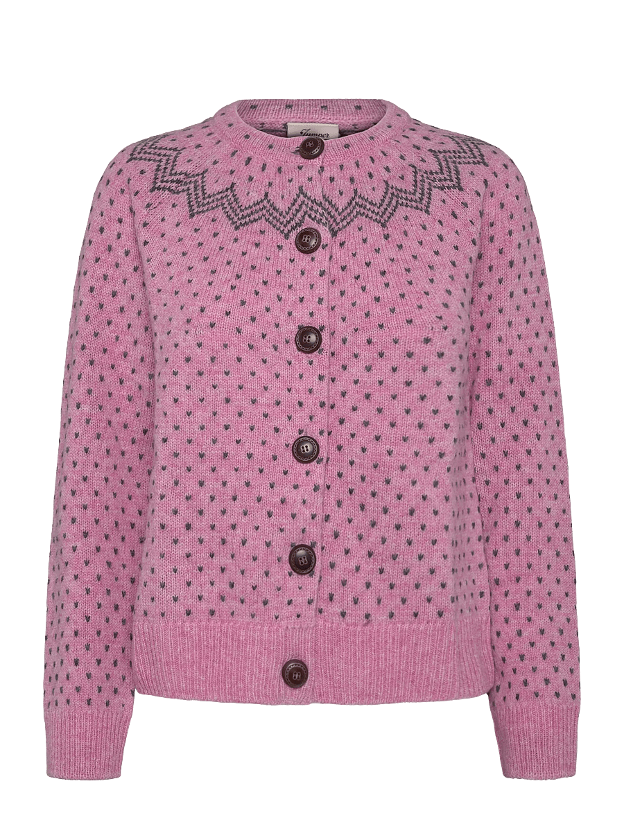 Jumperfabriken - Gullvor Cardigan - strickjacken - pink - 1