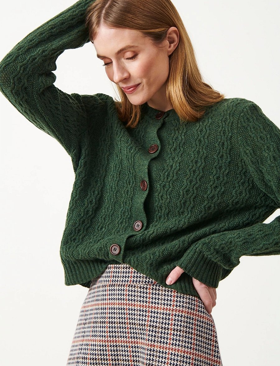 Jumperfabriken - Luca Cardigan - koftor - dk green - 0