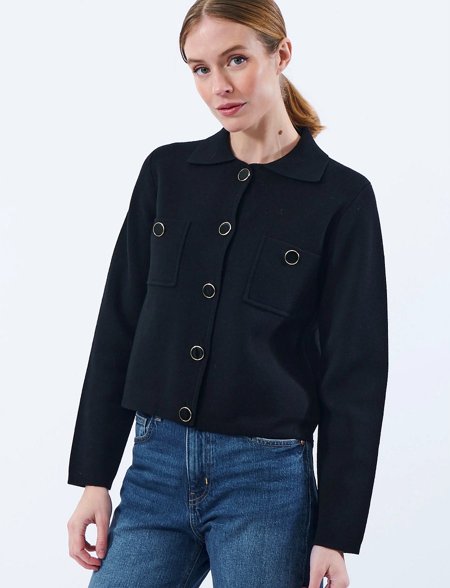 Jumperfabriken - Nanette Cardigan - cardigans - black - 0