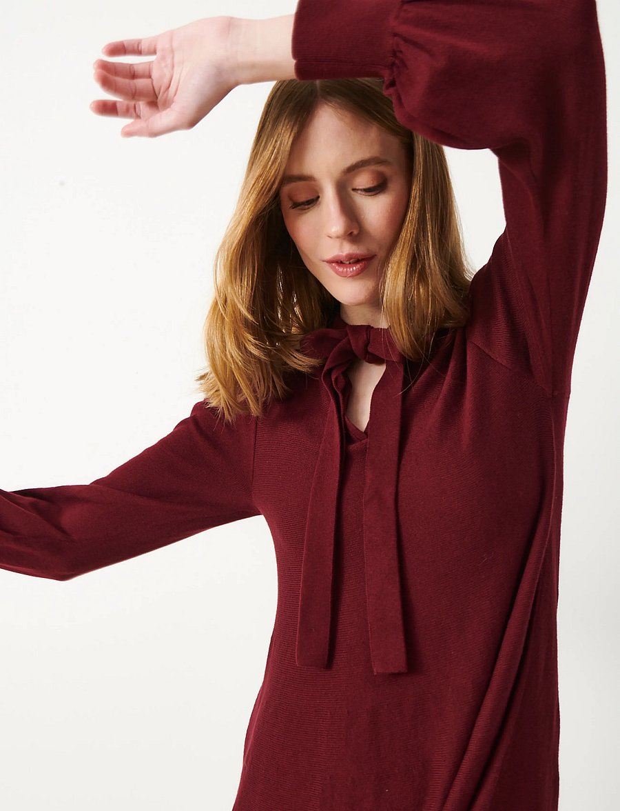Jumperfabriken - Emla Dress - kootud kleidid - burgundy - 4