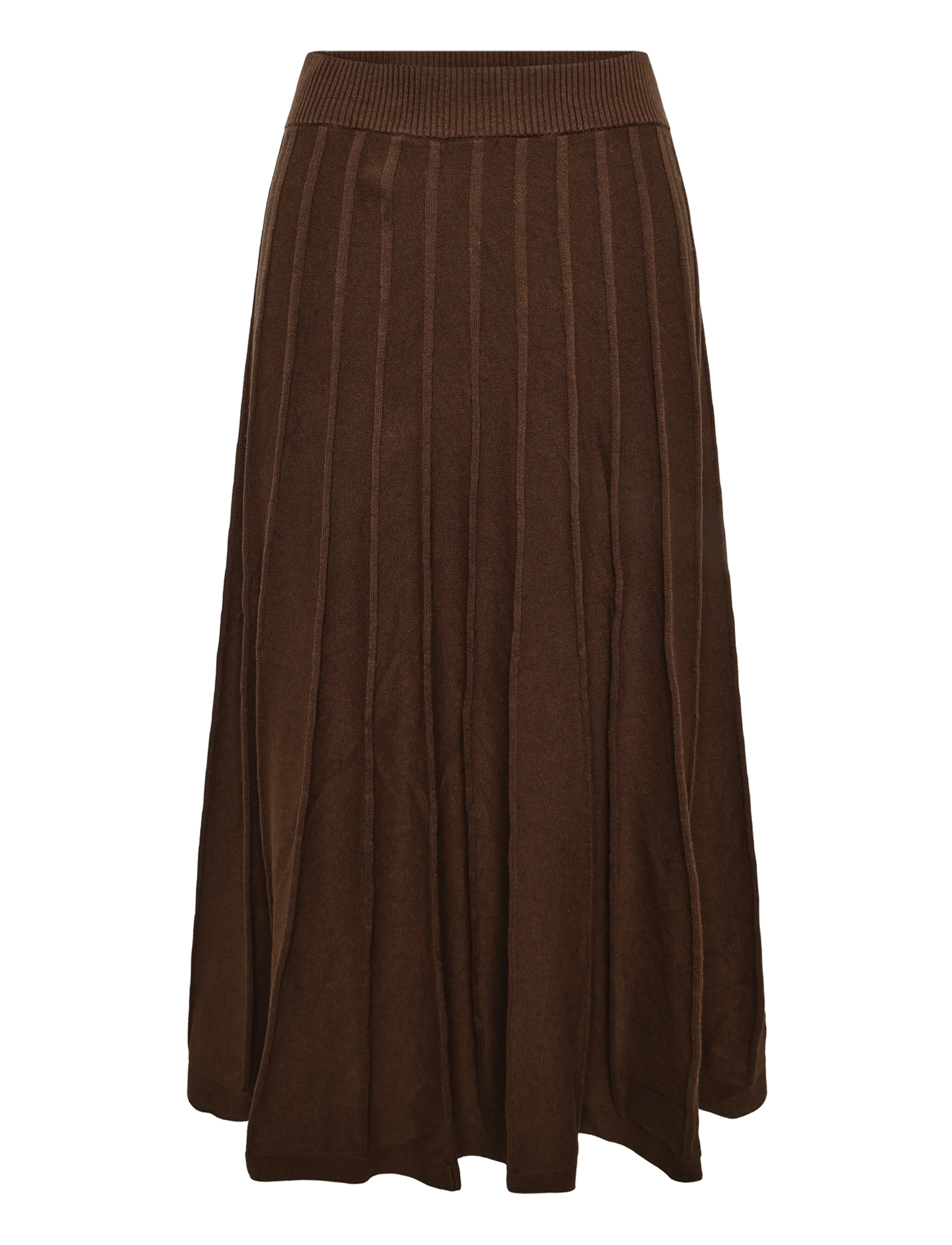 Jumperfabriken Klara Skirt, Kvinder, Ribstrikket Nederdel, Brun, Str: M