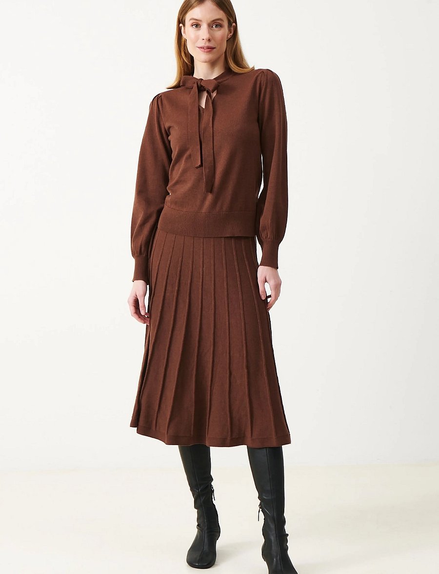 Jumperfabriken - Klara Skirt - strickröcke - brown - 0