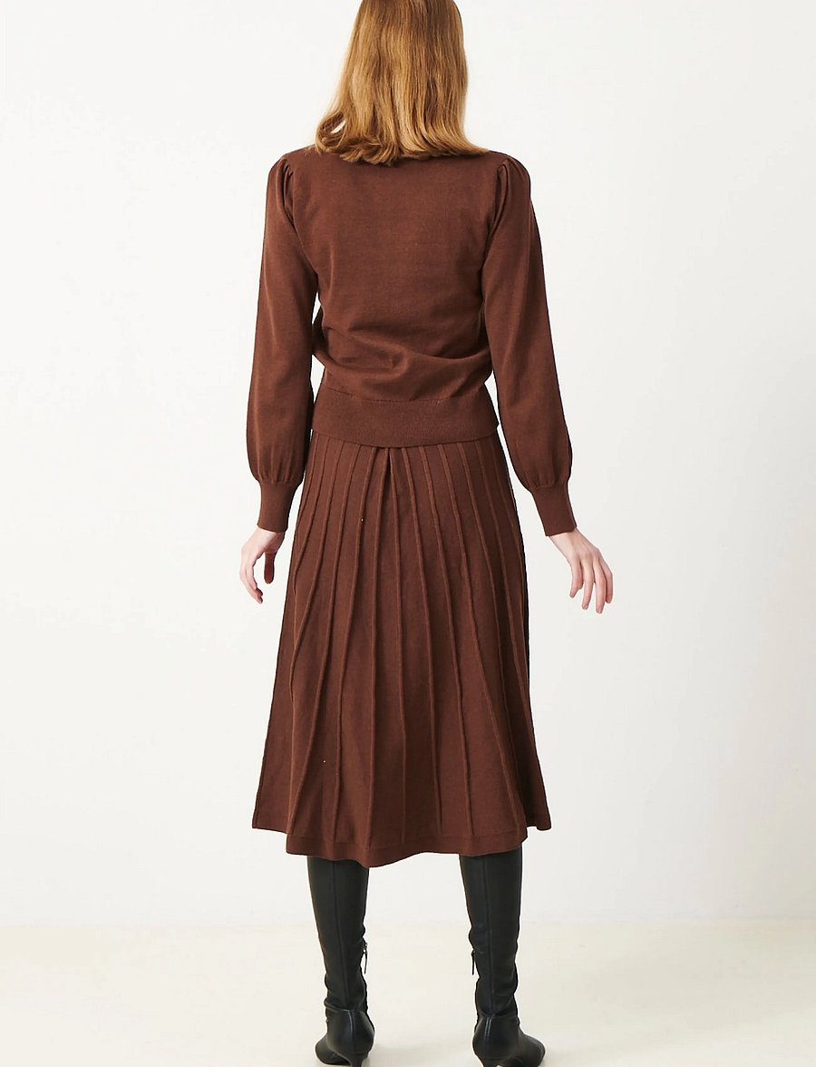 Jumperfabriken - Klara Skirt - strickröcke - brown - 3
