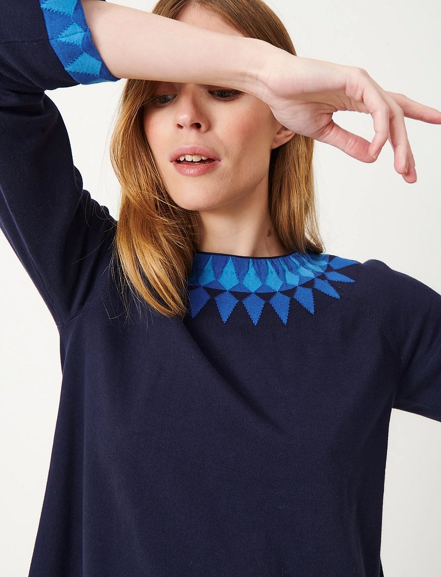 Jumperfabriken - Tindra Dress - stickade klänningar - navy - 4