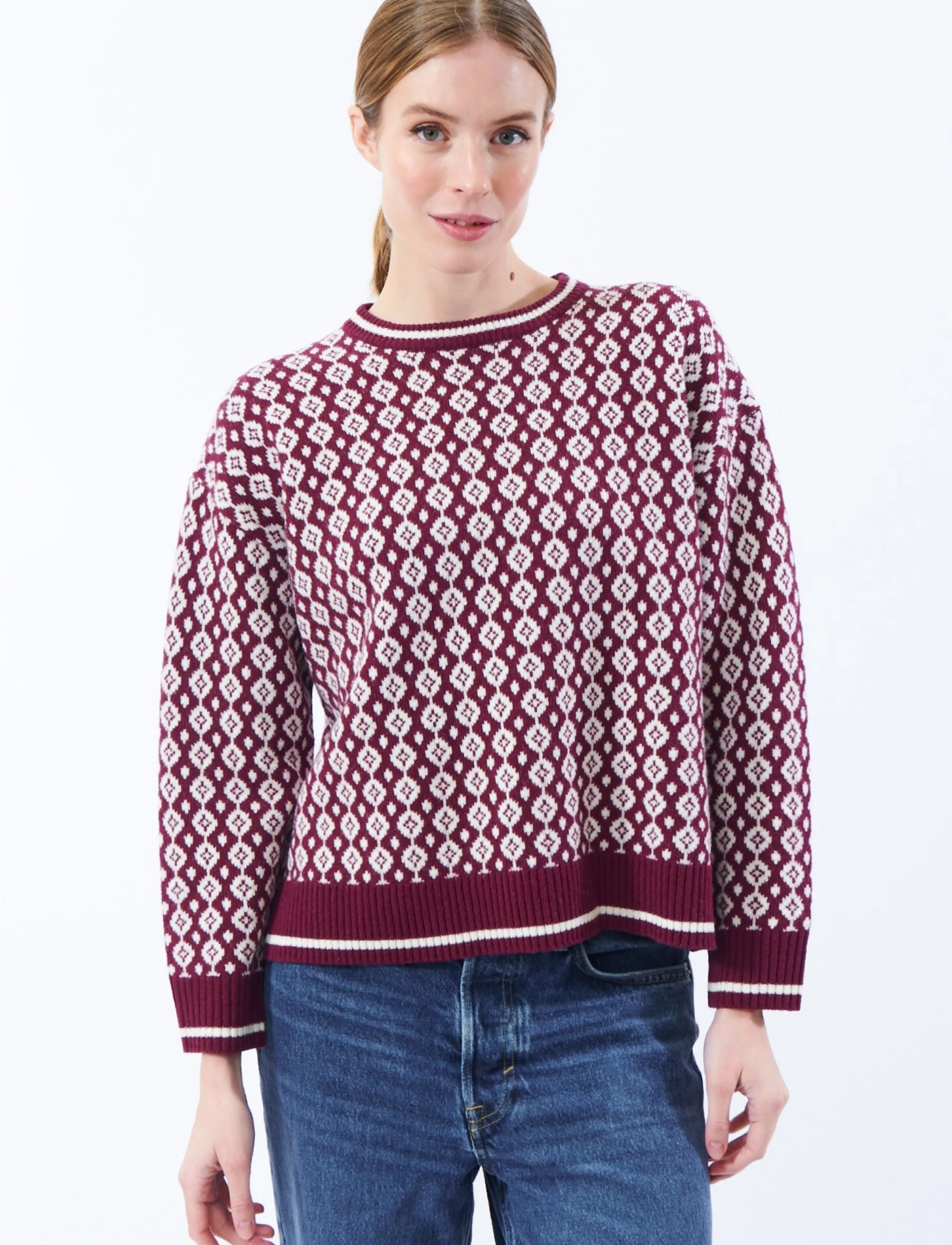 Jumperfabriken - Clothilde Jumper - jumpers - burgundy - 0
