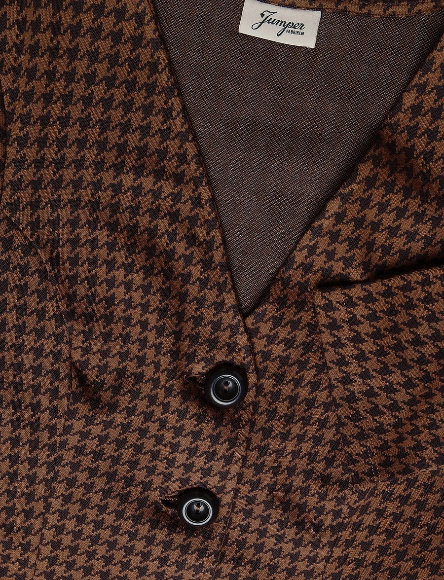 Jumperfabriken - Brielle Blazer Houndstooth - korte blazere - brown - 5