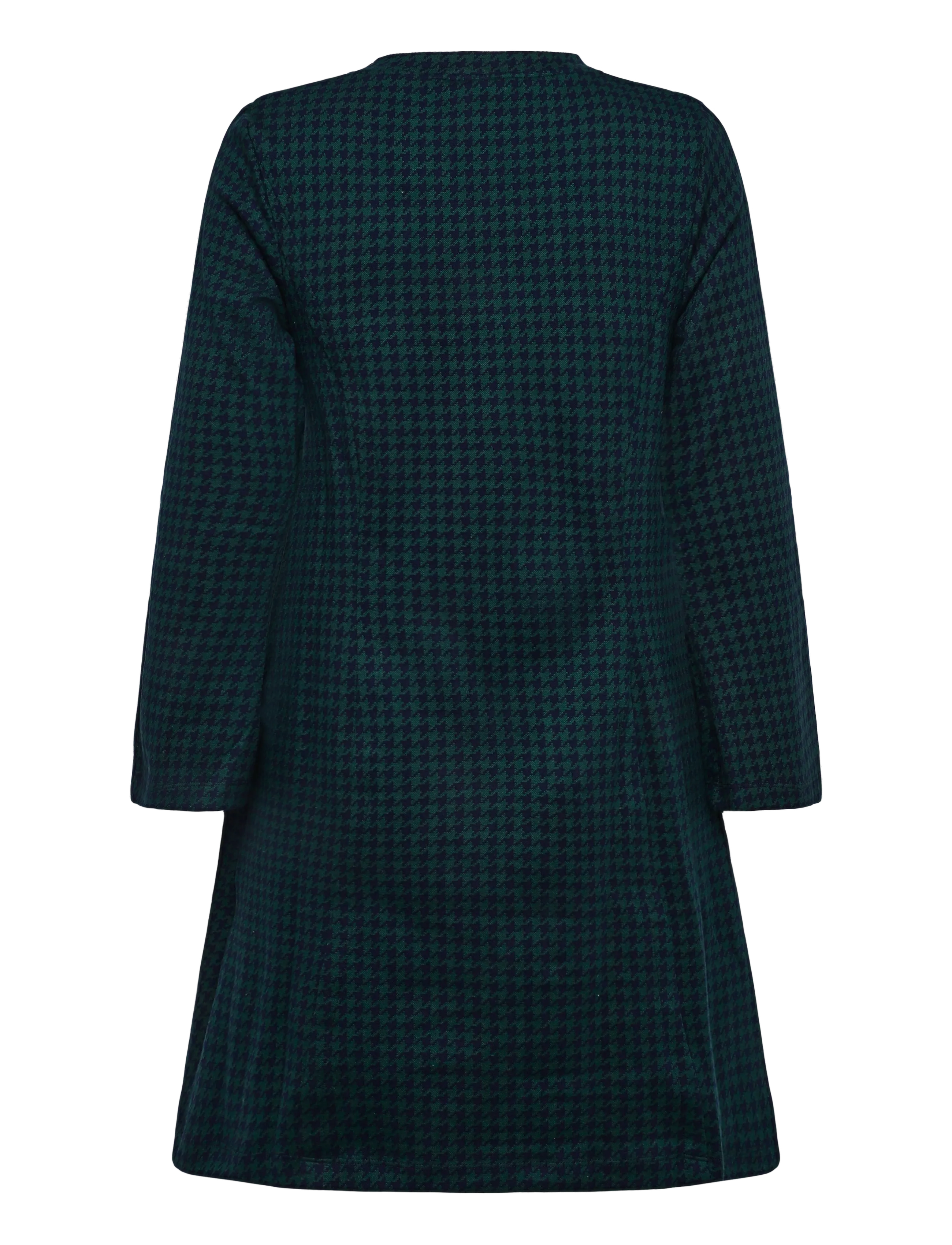 Jumperfabriken - Janet Dress Houndstooth - green - 2