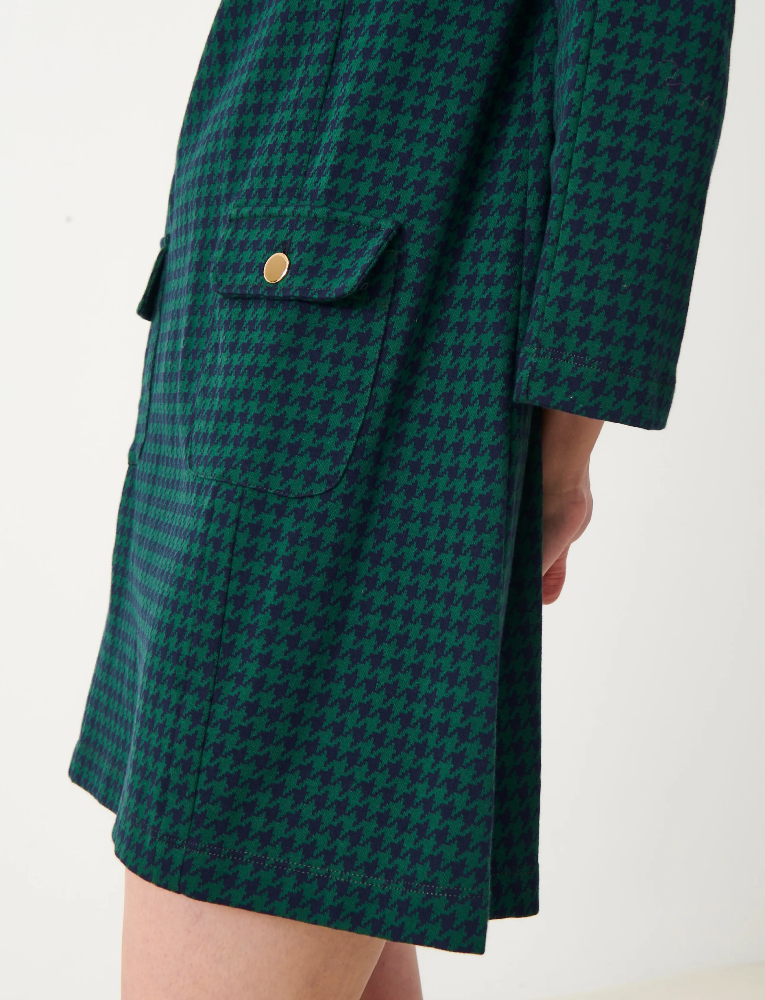 Jumperfabriken - Janet Dress Houndstooth - green - 5