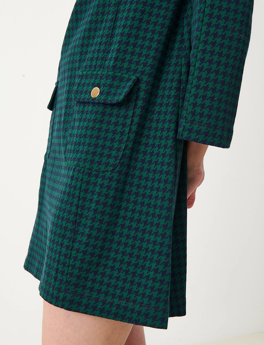 Jumperfabriken - Janet Dress Houndstooth - minikleidid - green - 5