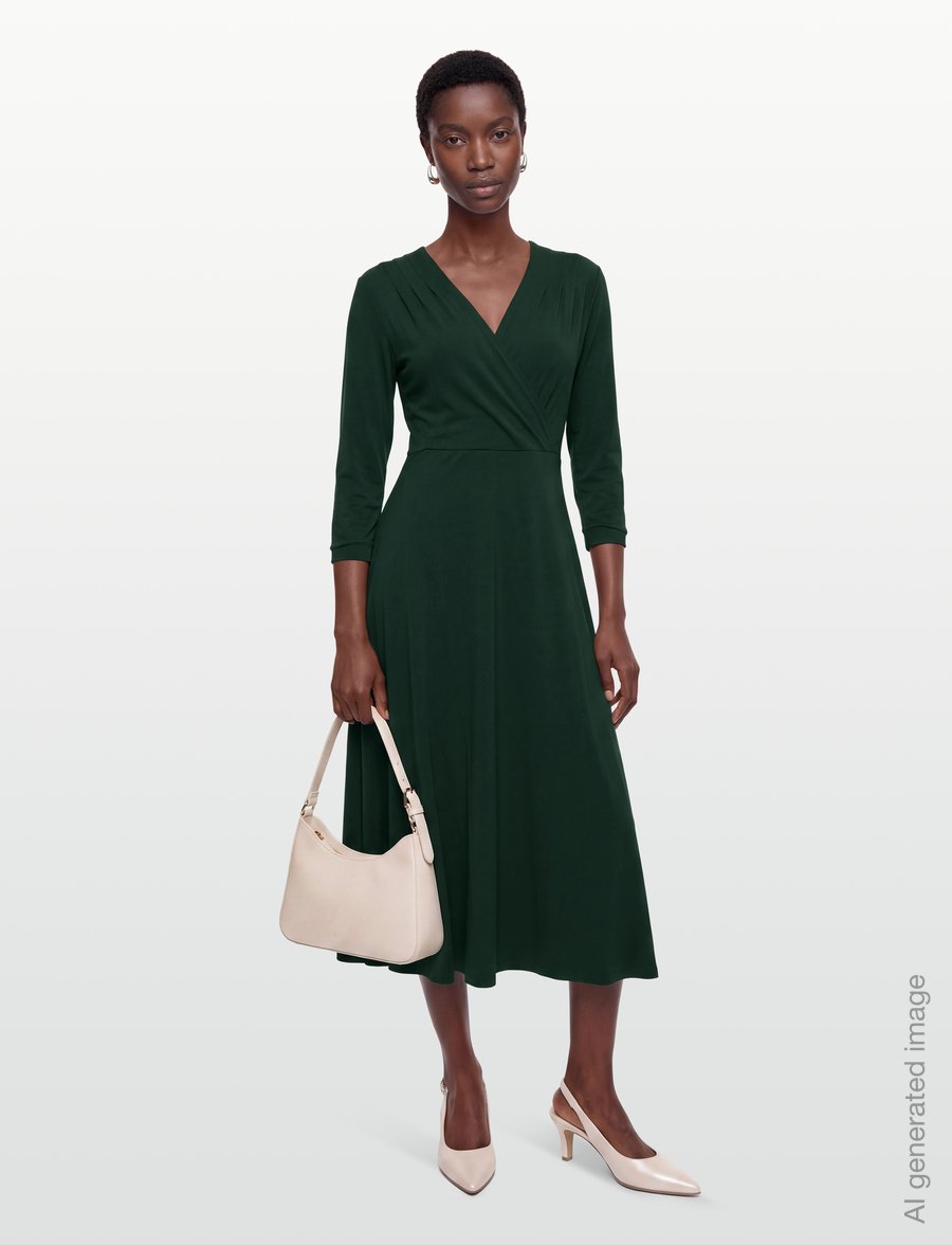 Jumperfabriken - Tamara Dress - slå-om-kjoler - green - 0
