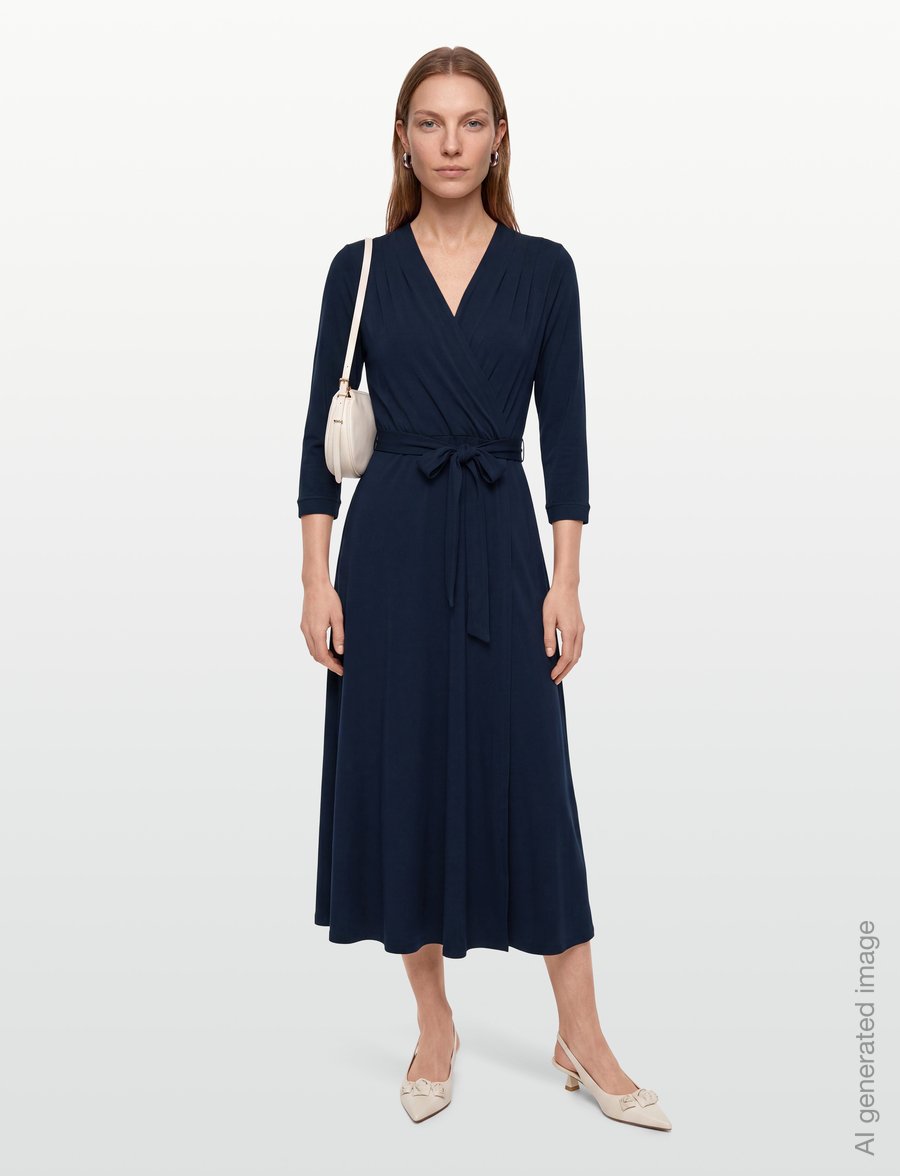 Jumperfabriken - Tamara Dress - omlottklänningar - navy - 0