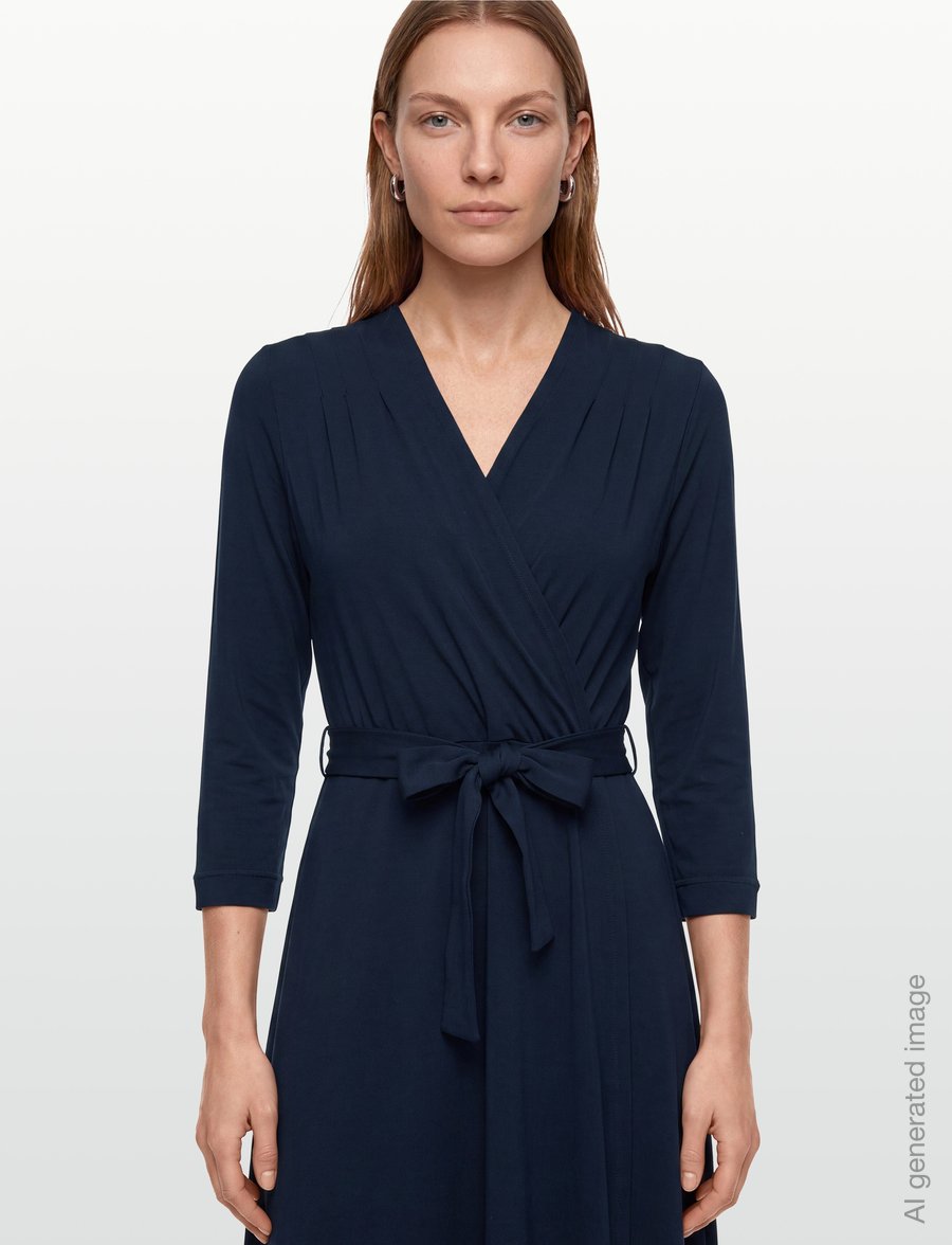 Jumperfabriken - Tamara Dress - omlottklänningar - navy - 3