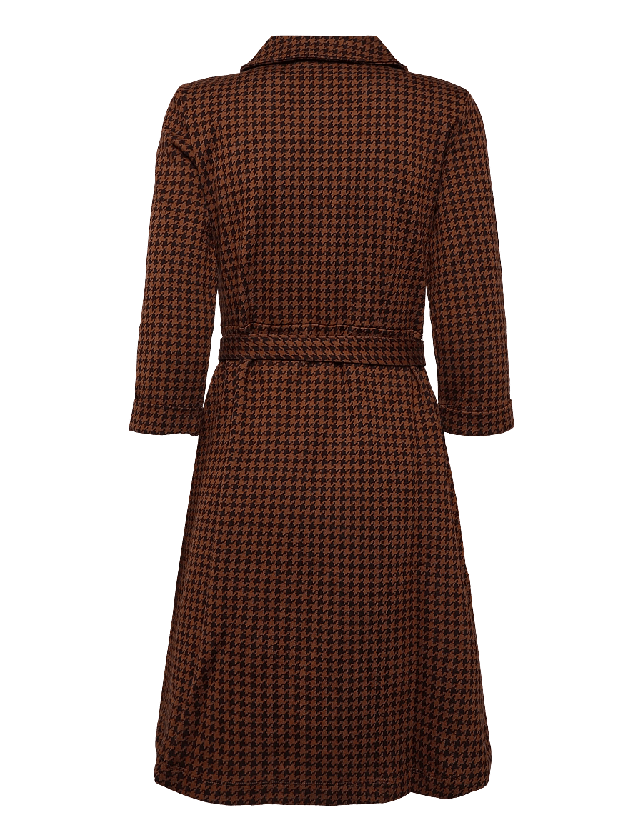 Jumperfabriken - Tea Dress Houndstooth - brown - 2