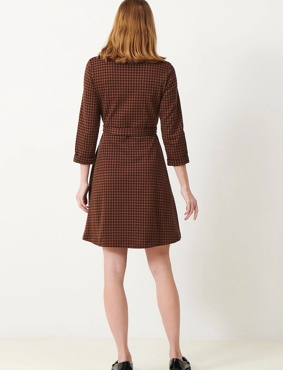 Jumperfabriken - Tea Dress Houndstooth - brown - 3