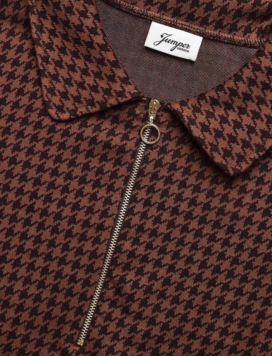 Jumperfabriken - Tea Dress Houndstooth - brown - 5
