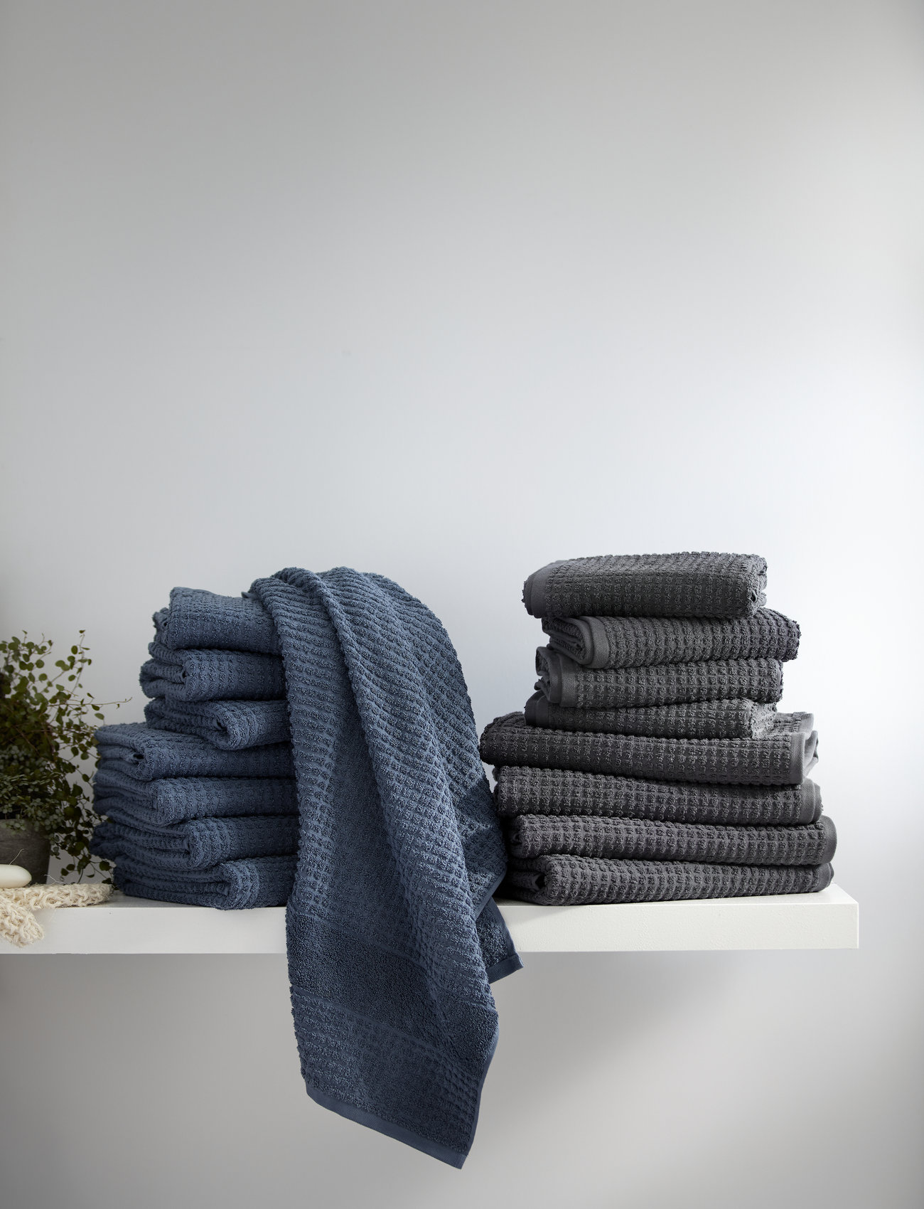 Juna - Check Towels 70x140 4 pcs, 50x100 2 pcs (615057-58)dark grey - alhaisimmat hinnat - dark grey - 1