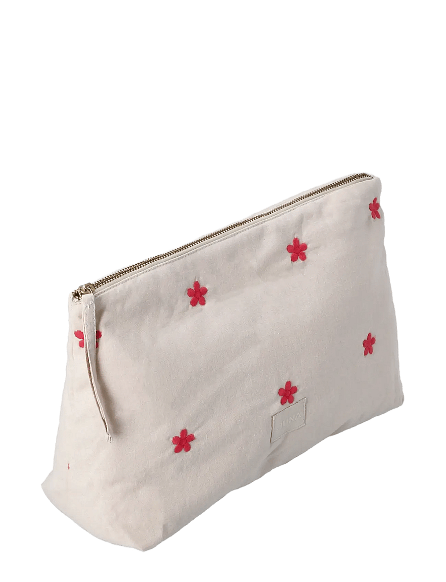 Juna - Daisy Karla Toiletry Bag 30x10x20 cm sand/red - kosmeetikakotid - sand/red - 1
