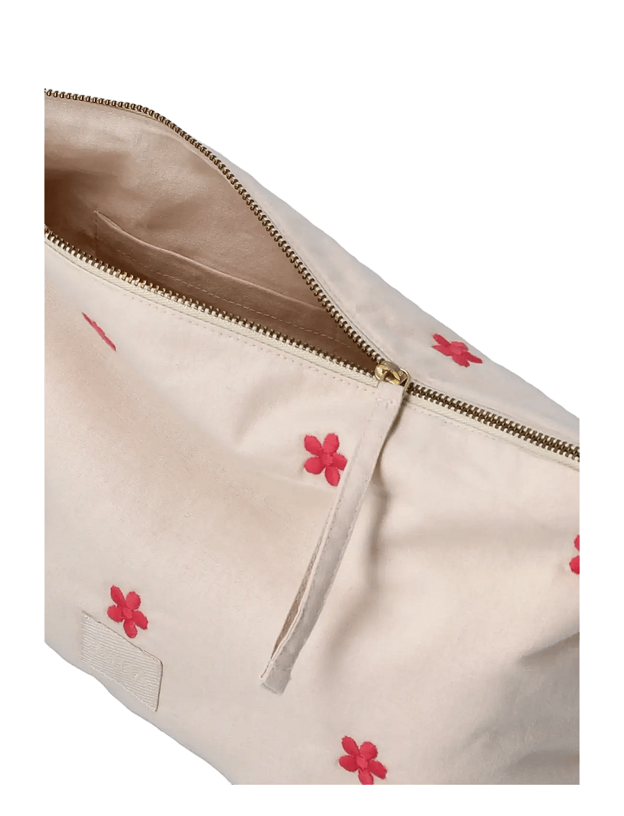 Juna - Daisy Karla Toiletry Bag 30x10x20 cm sand/red - kosmeetikakotid - sand/red - 2