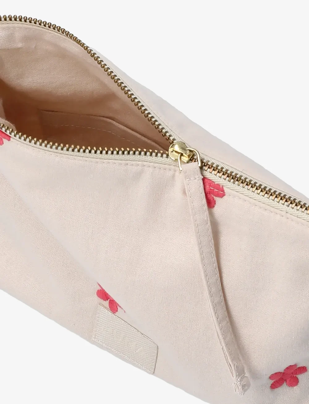 Juna - Daisy Nola Makeup bag 23x5x15 cm sand/red - makeup bags - sand/red - 4