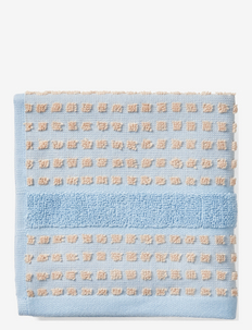 Check Face cloth 30x30 cm light blue/sand, Juna