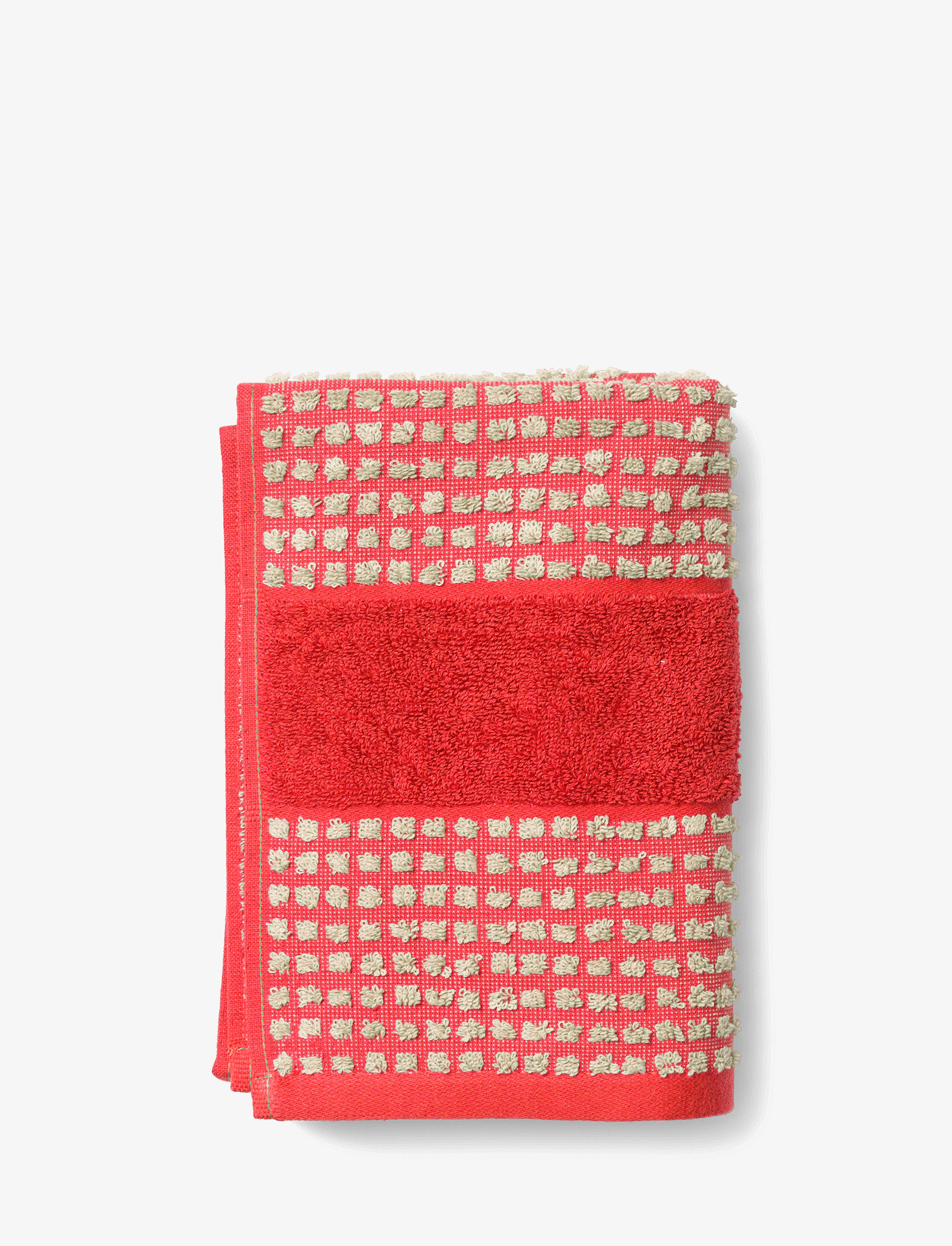 JUNA Check Håndklæde 50X100 Cm Rød/Sand Rot - 100 CM - Unisex