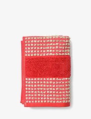Juna - Check Håndkle 50x100 cm rød/sand - ansiktshåndklær - red/sand - 0