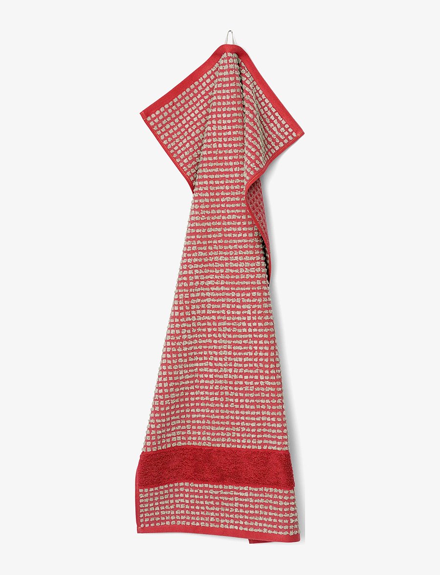 Juna - Check Towel 50x100 cm red/sand - vannas dvieļi - red/sand - 2