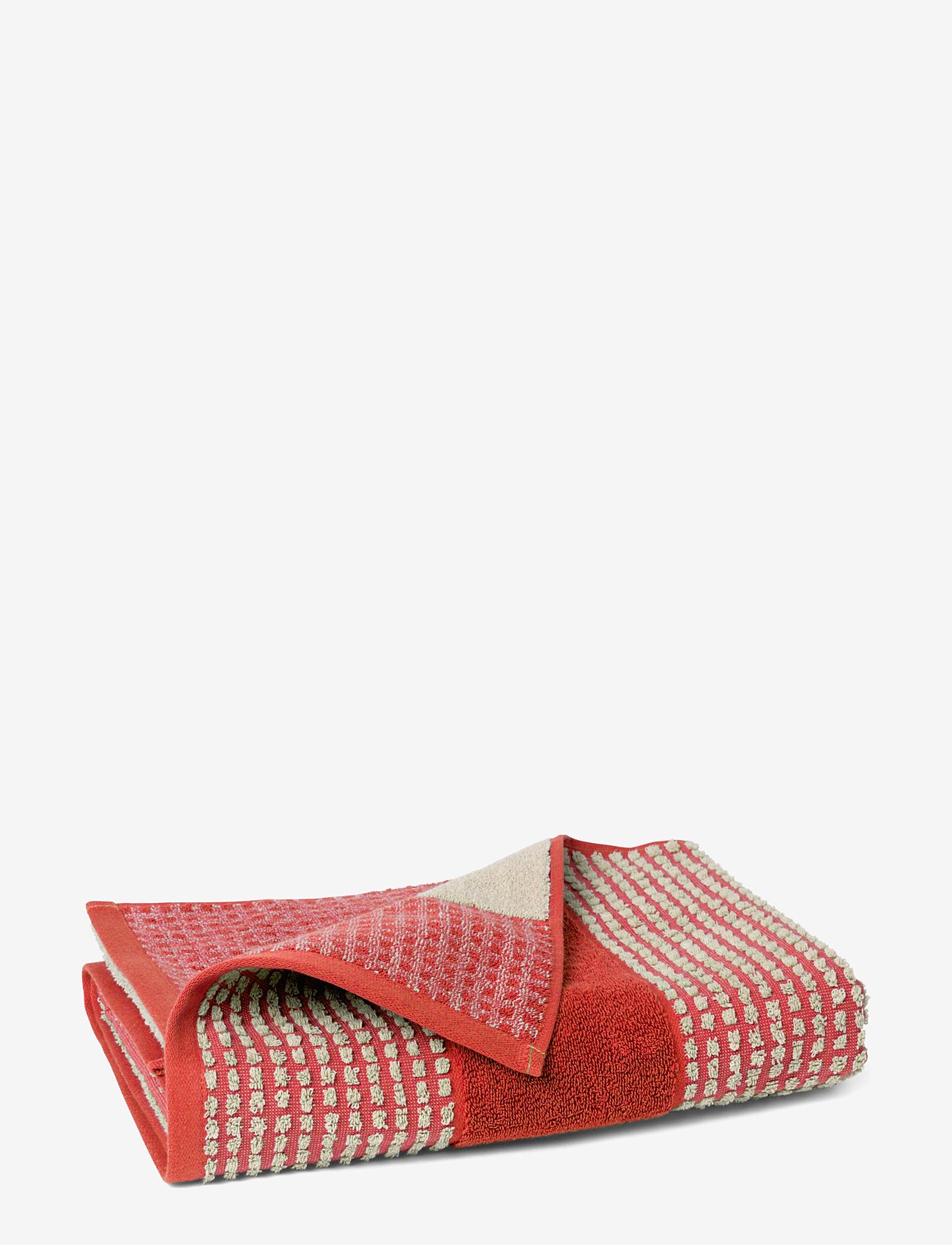 Juna - Check Towel 70x140 cm red/sand - saunalinad - red/sand - 2
