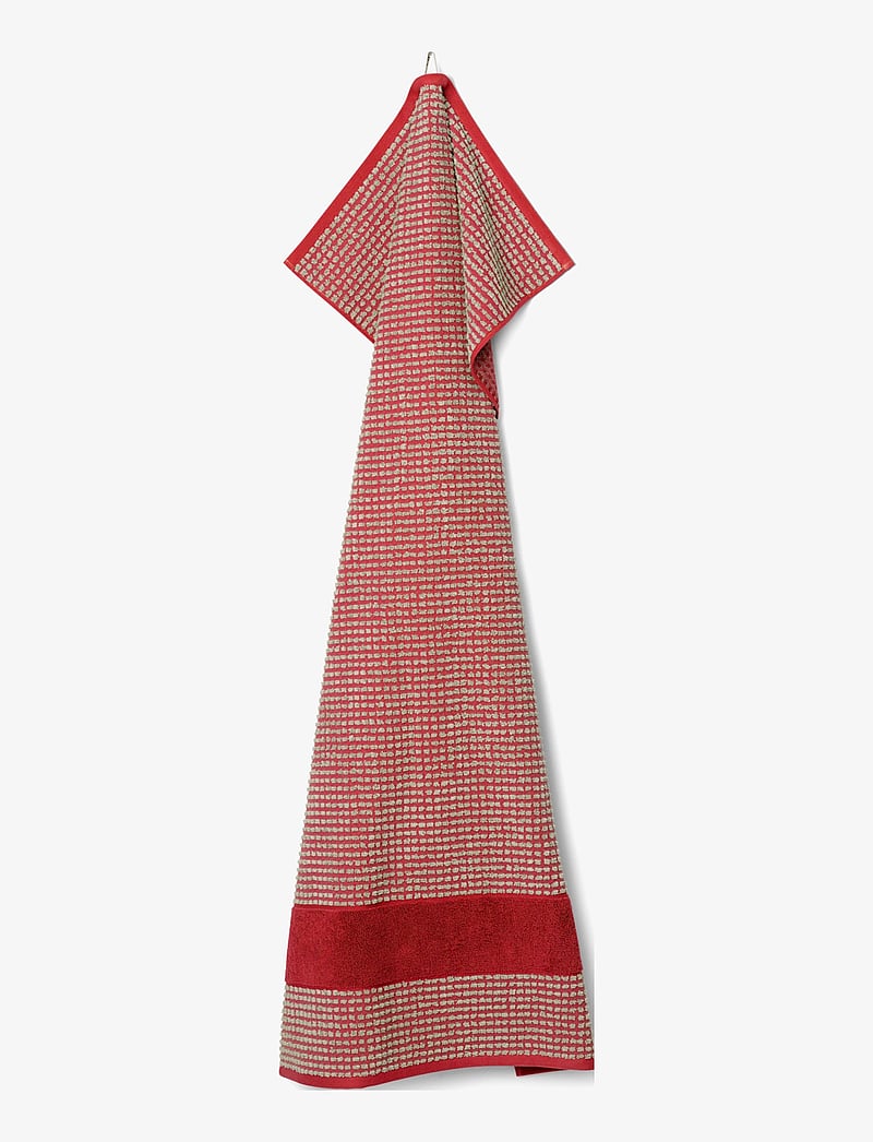 Juna - Check Towel 70x140 cm red/sand - saunalinad - red/sand - 3