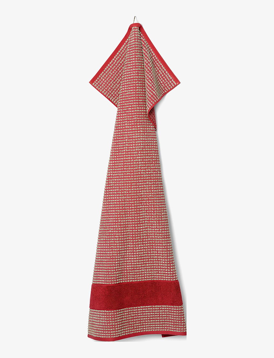 Juna - Check Handduk 70x140 cm röd/sand - badlakan - red/sand - 3