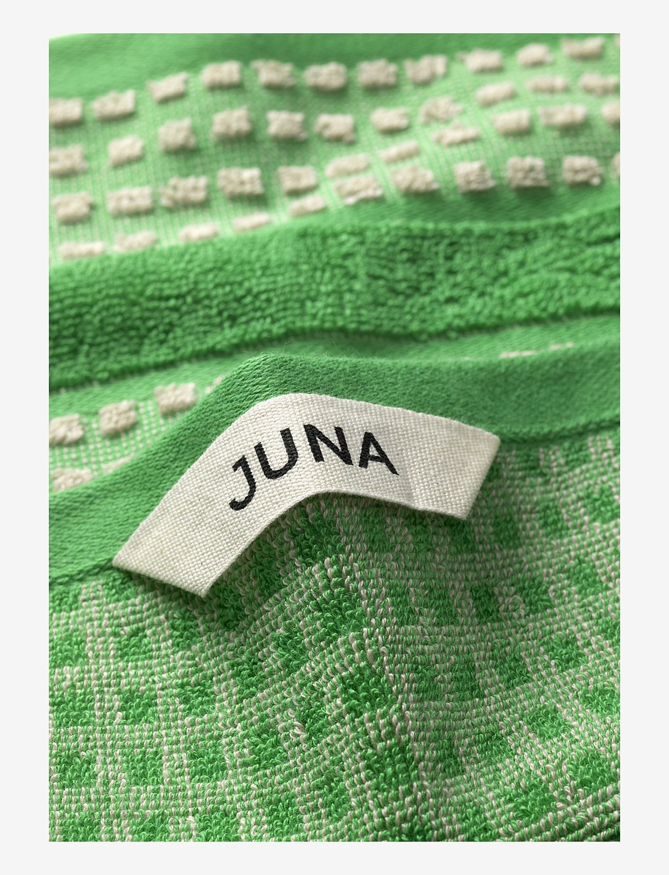 Juna - Check Face cloth 30x30 cm green/sand - alhaisimmat hinnat - green/sand - 1