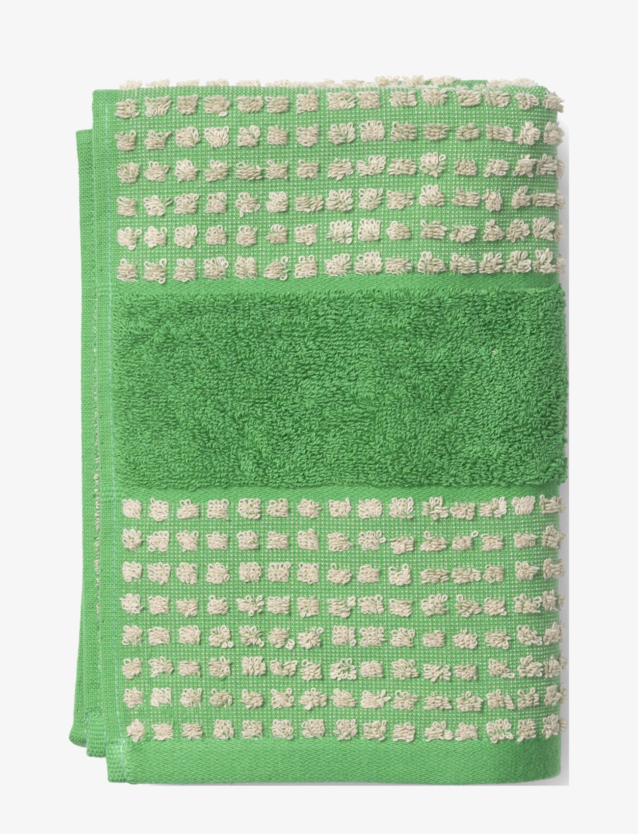 JUNA Check Håndklæde 50X100 Cm Grøn/Sand Grün - 50X100CM - Unisex