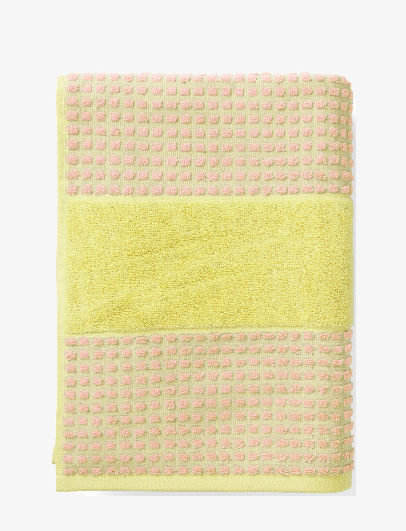 Juna Check Håndklæde 50X100 cm Gul/Pink, 100 cm, Yellow, Tekstiler Til Badeværelset > Håndklæder, Unisex