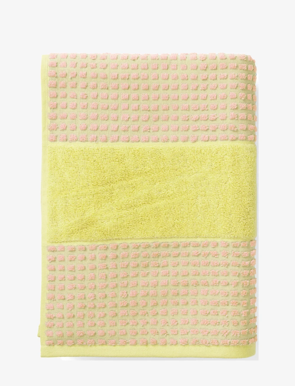 Juna - Check Towel 50x100 cm yellow/pink - badetücher - yellow/pink - 0