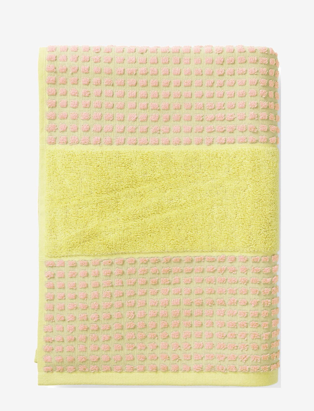 Juna - Check Towel 70x140 cm yellow/pink - kylpypyyhkeet - yellow/pink - 0